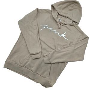 Victoria's Secret PINK beige hooded pullover sweatshirt hoodie XS
